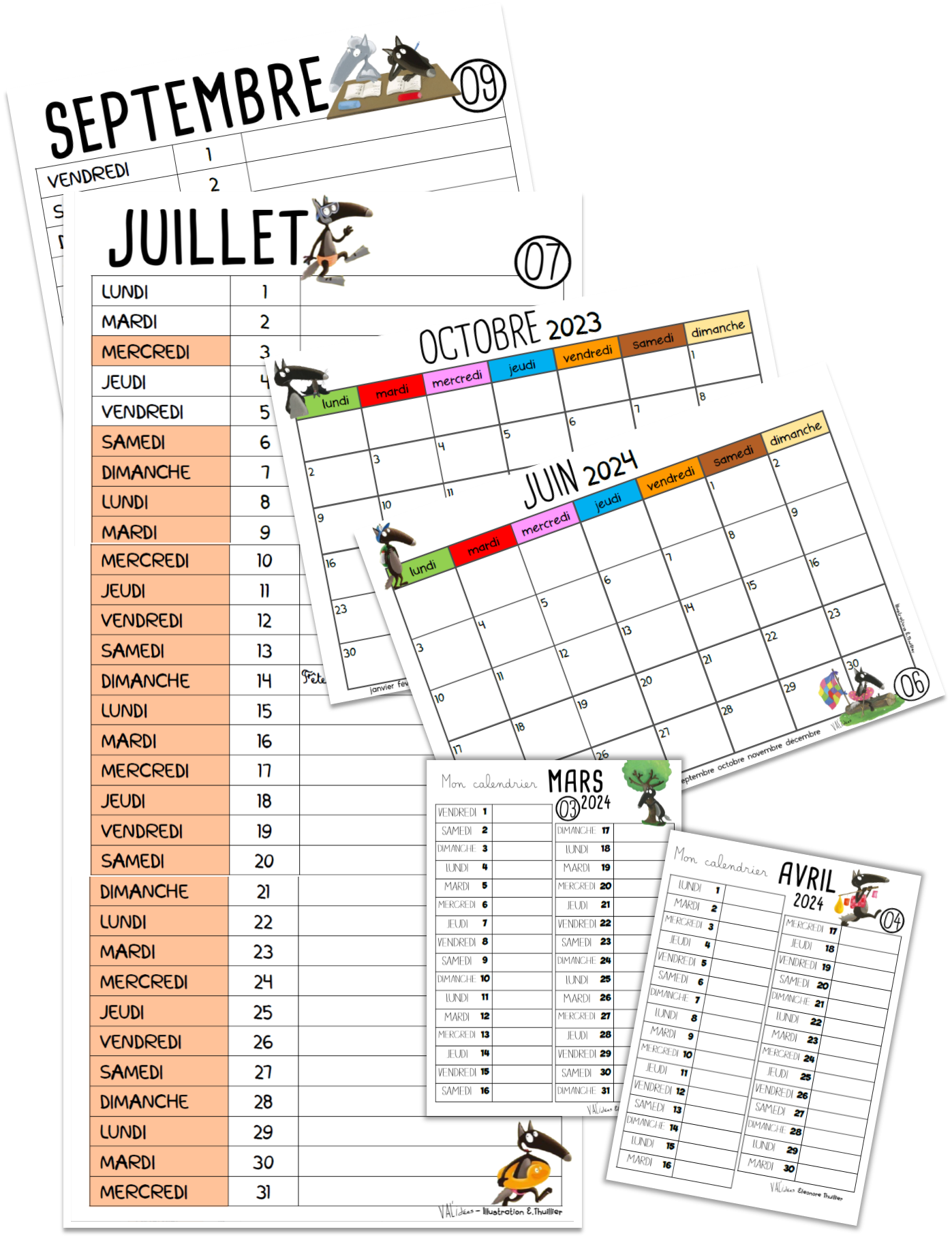 Calendrier Loup 2025 2026 