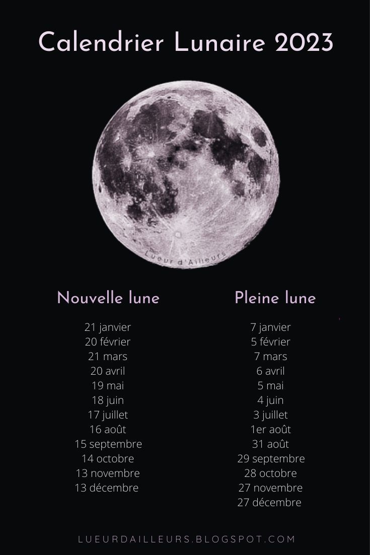 Calendrier Lunaire 2023