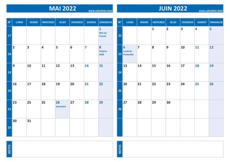 Calendrier Mai Et Juin 2022 Imprimer Calendrier best