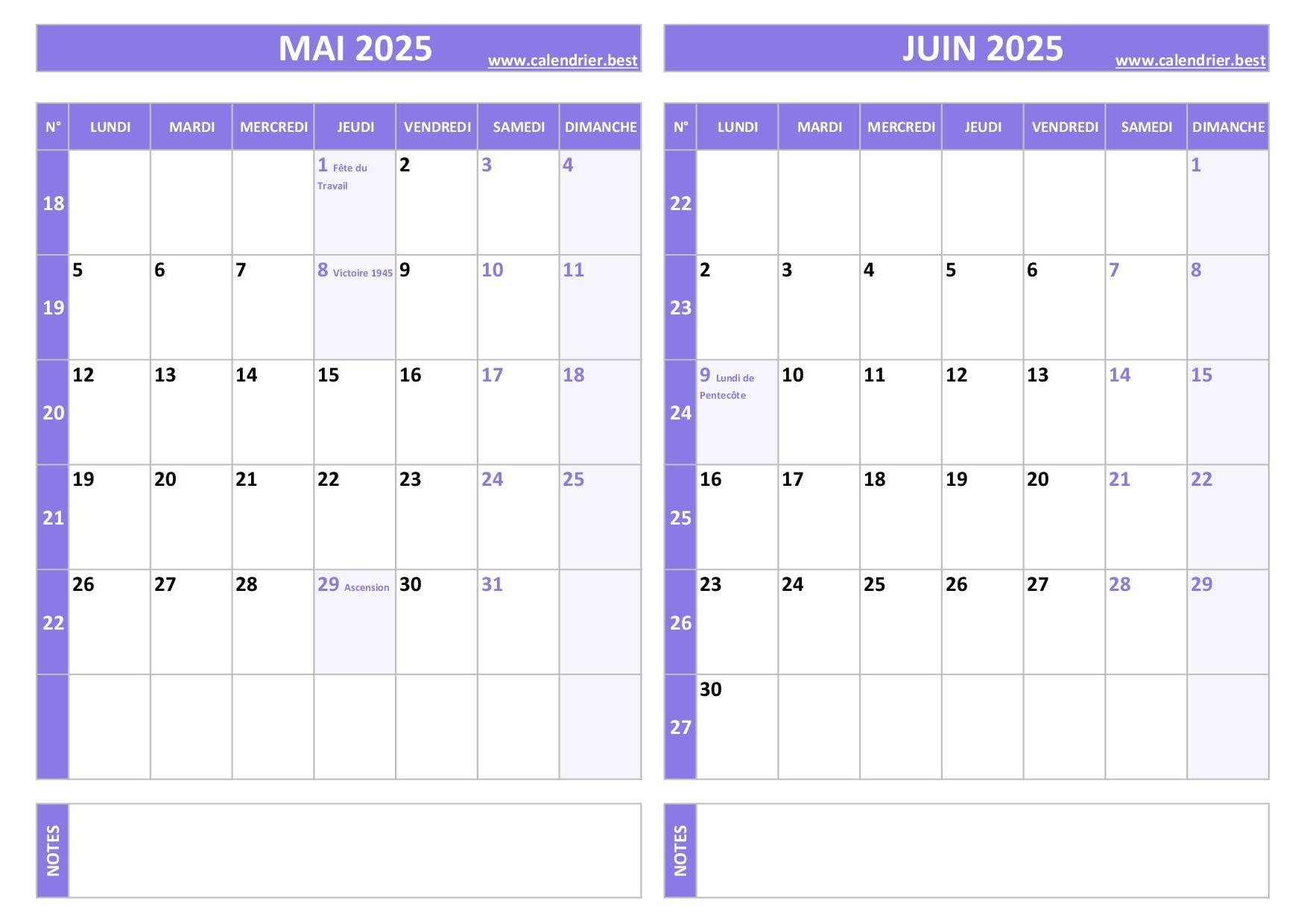 Calendrier Mai Et Juin 2025 Imprimer Calendrier best