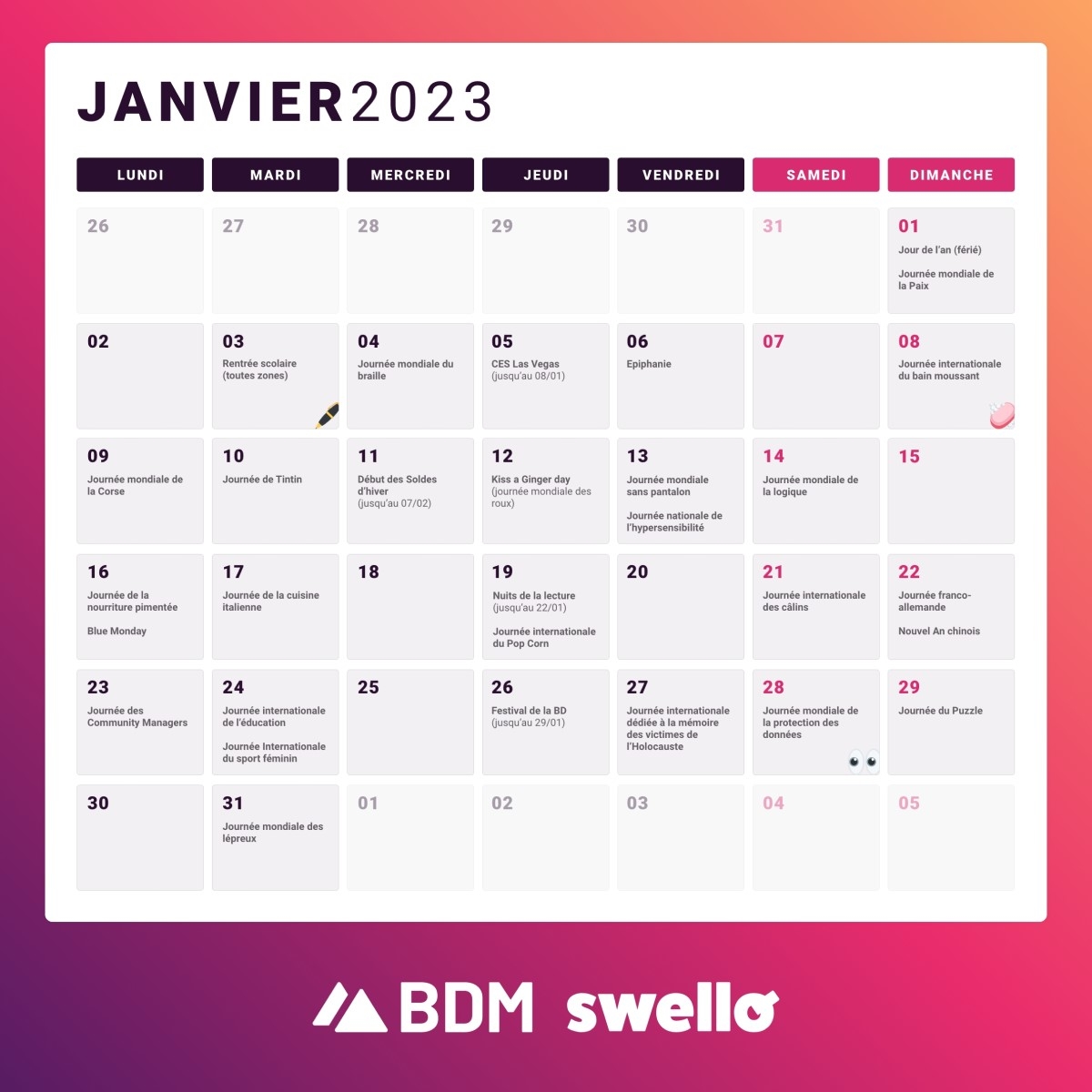 Calendrier Marketing 2023 La Liste De Tous Les v nements De L ann e Calendrier Marketing 2023 La Liste De Tous Les v nements De L ann e