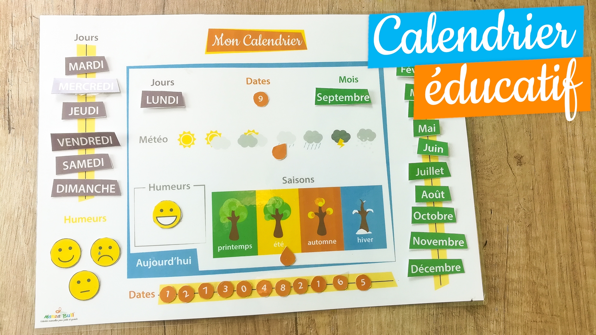 Calendrier Montessori Pour Enfant Faire Soi M me ManzaBull 