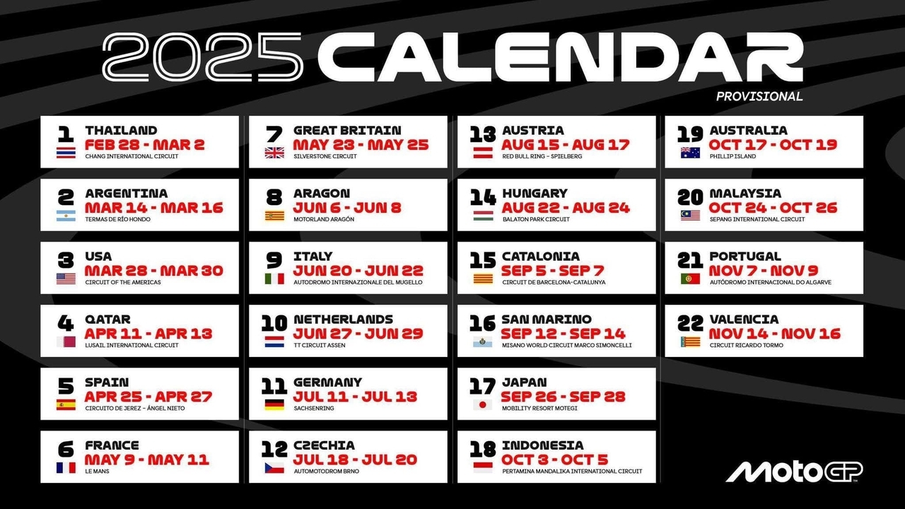 Calendrier MotoGP 2025 Dates Et Horaires Des 22 Grands Prix Les Num riques