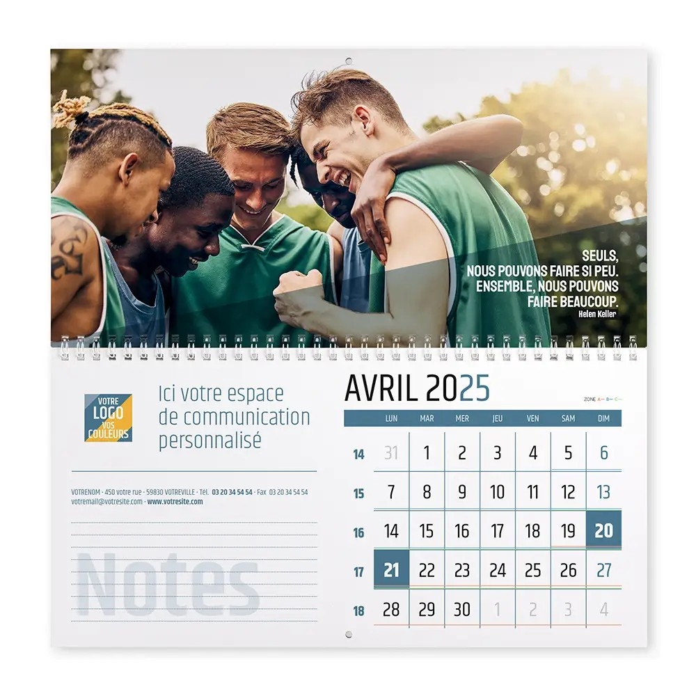 calendrier mural personnalisé