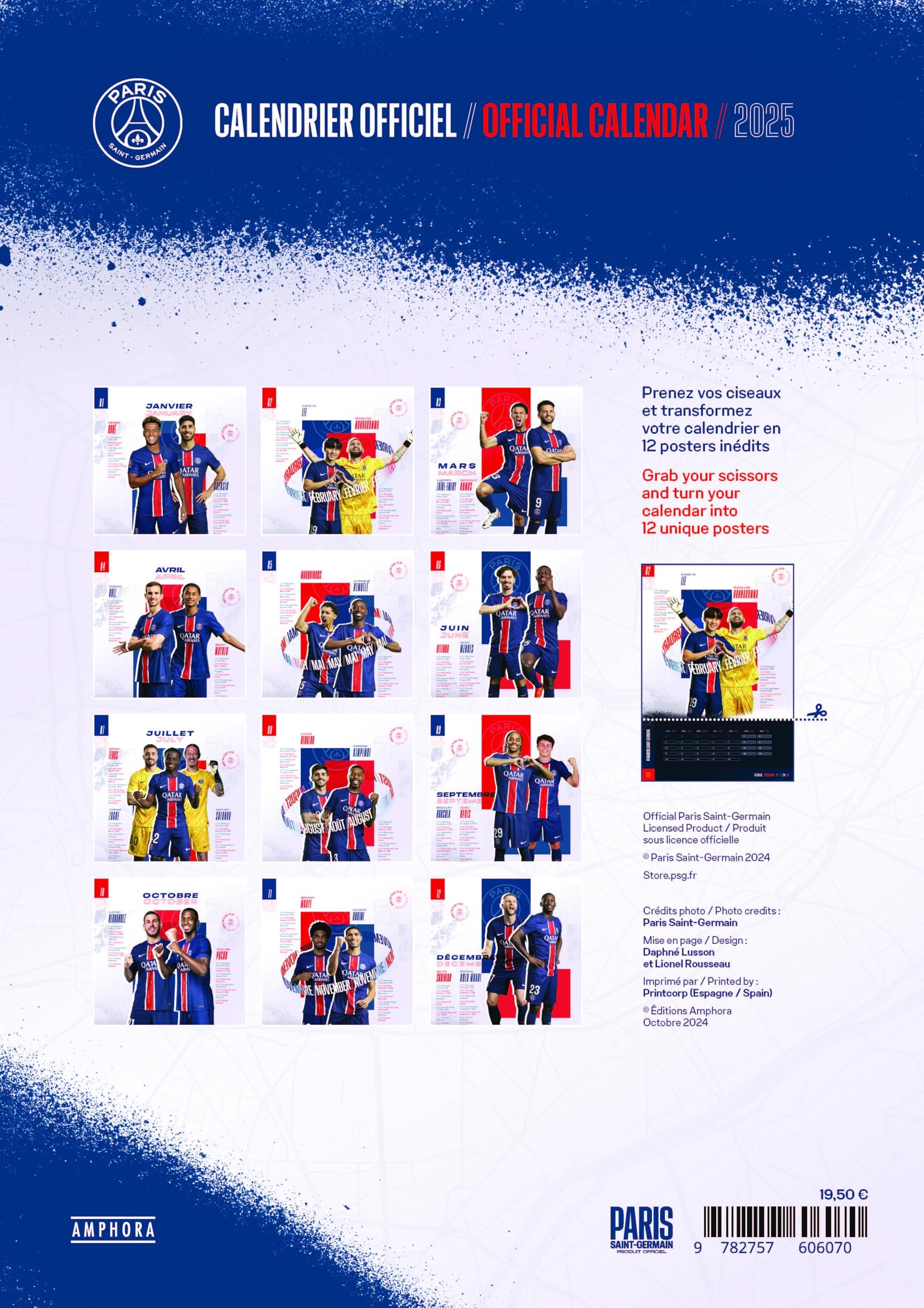 Calendrier Officiel Paris Saint Germain 2025 Rieffel Julien Amazon fr Livres