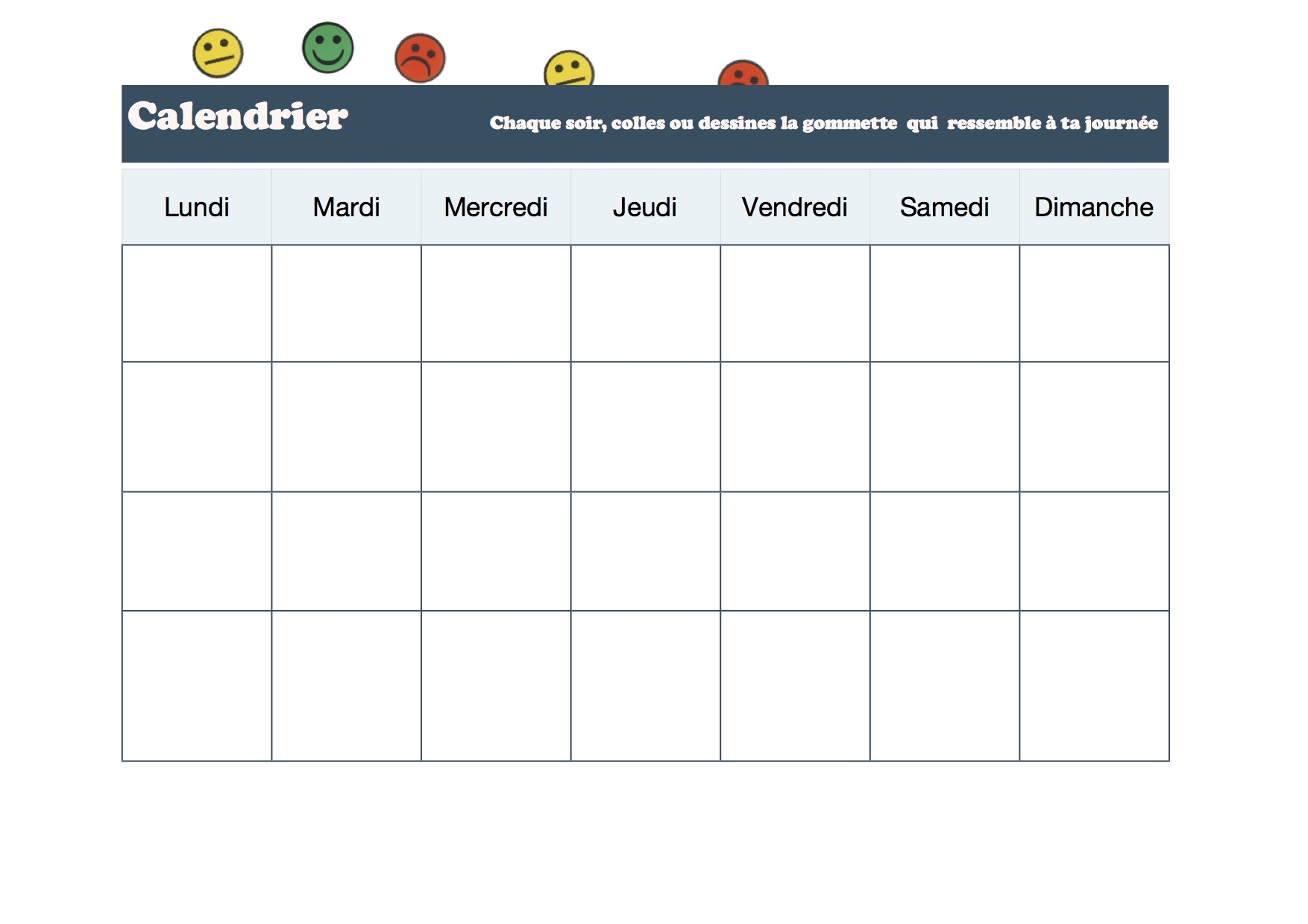 calendrier mictionnel à imprimer