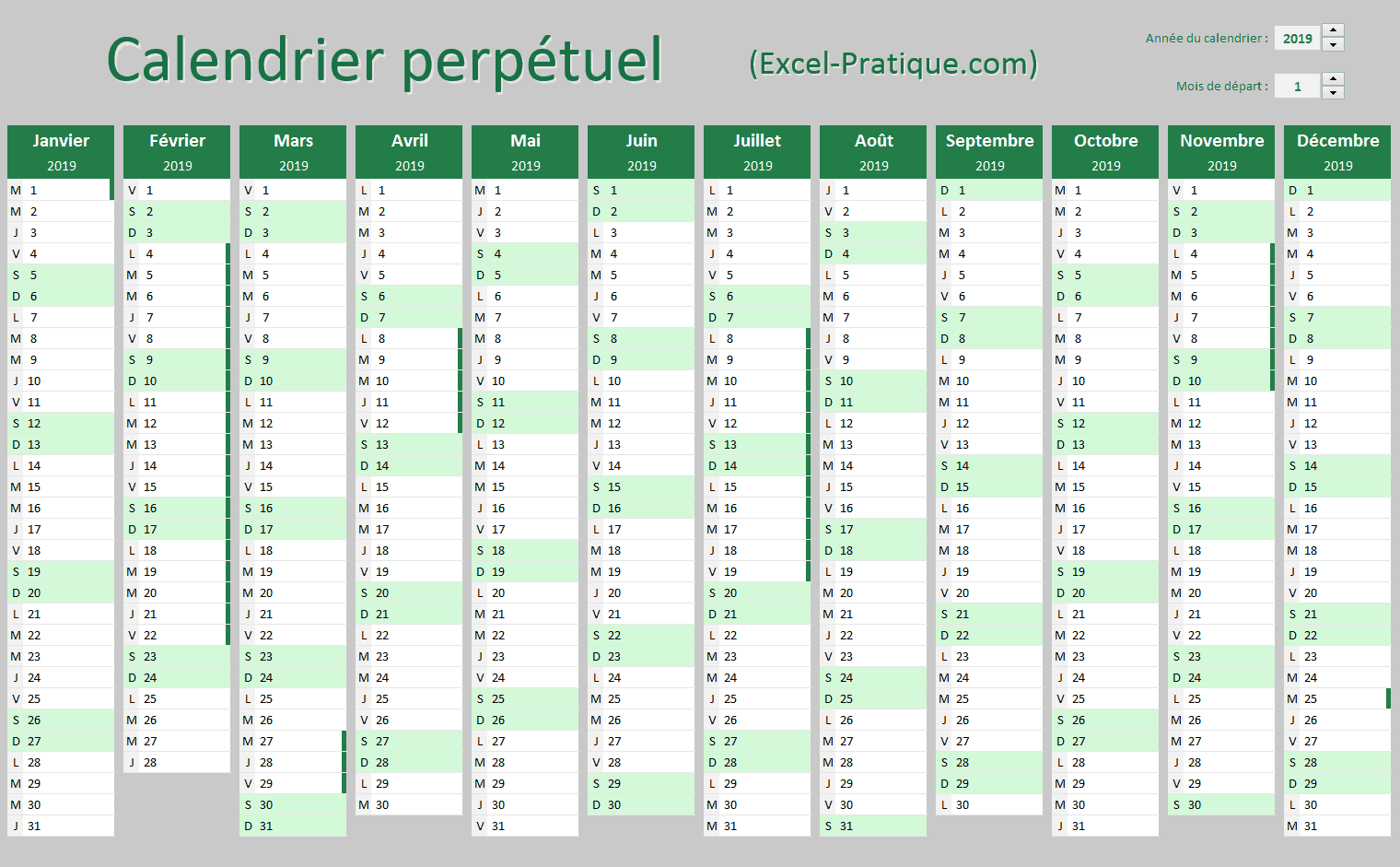Calendrier Perp tuel