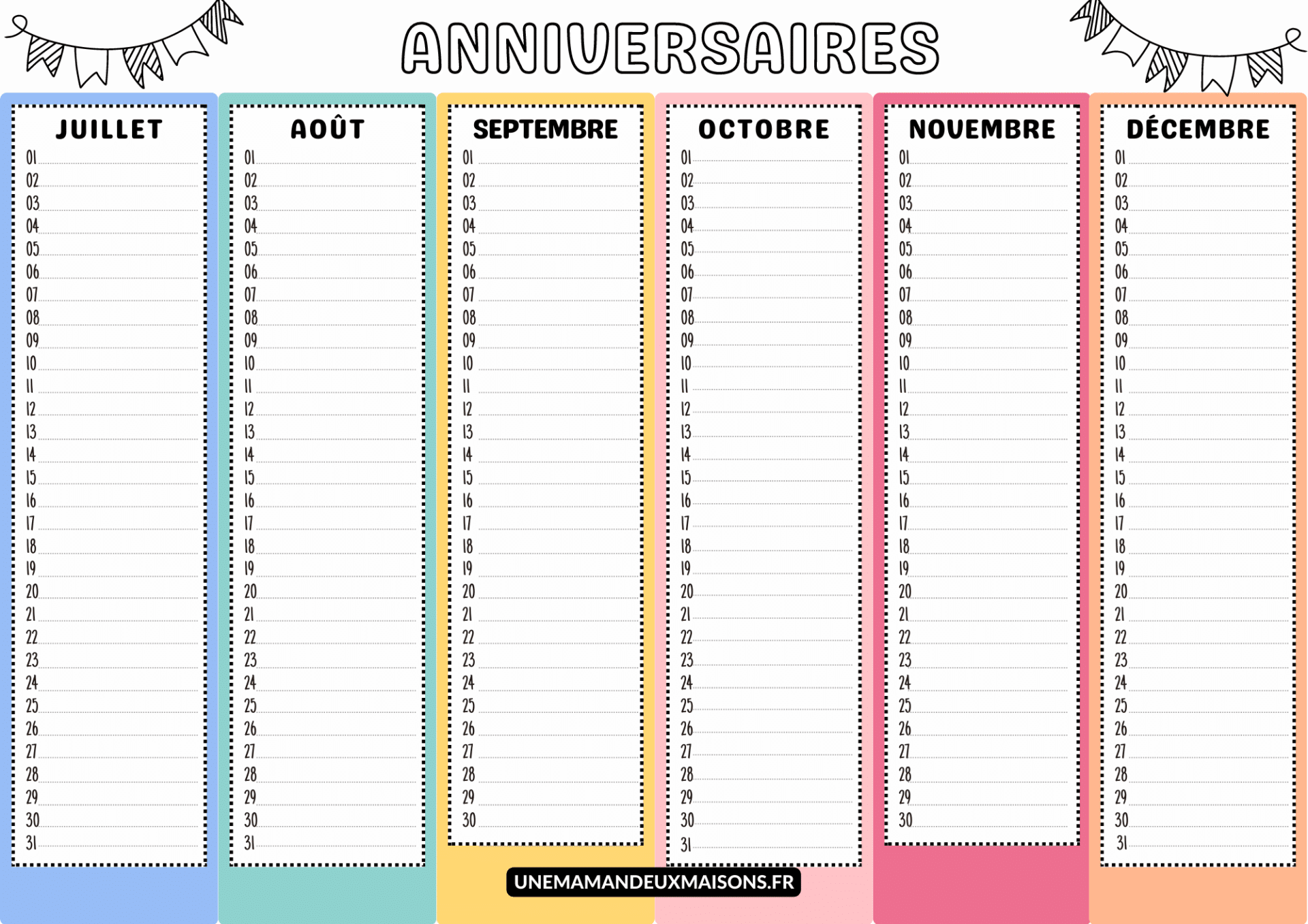 Calendrier Perp tuel N oubliez Plus Aucun Anniversaire