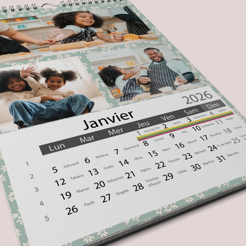 Calendrier Photo Mural Personnalis Avec F tes Camomille