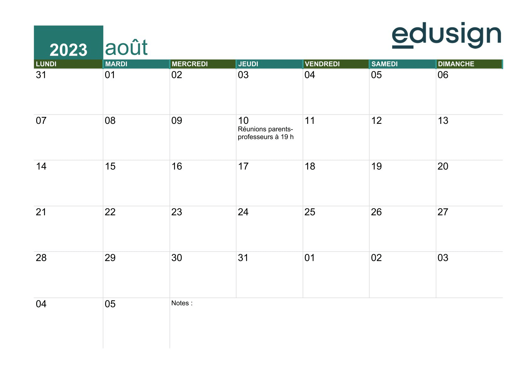 Calendrier Scolaire Mod le Gratuit En Format Word PDF Edusign