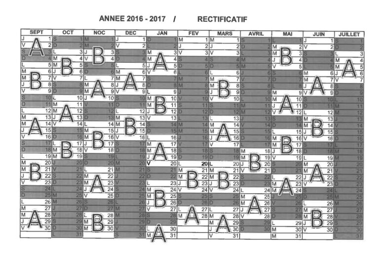 Calendrier Semaine A Et B Coll ge Jean Jaur s De Saint Ouen