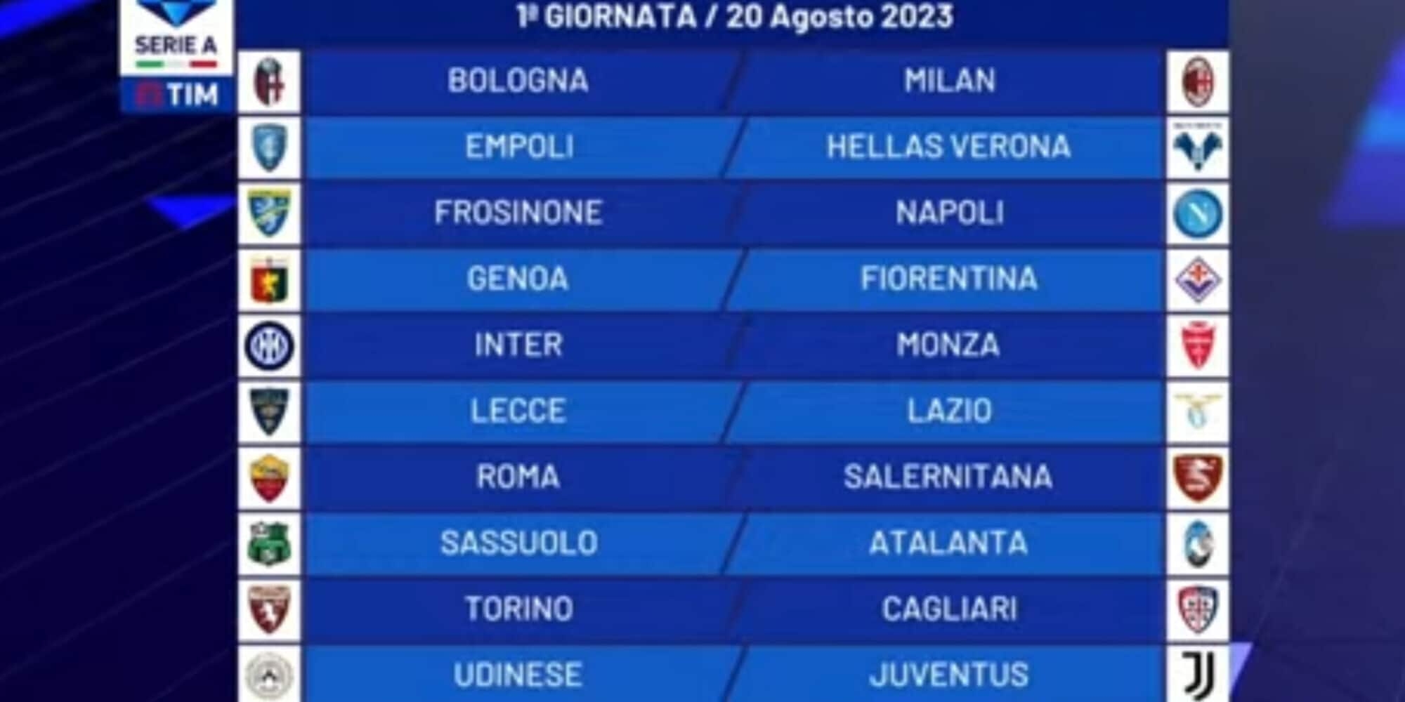 calendrier serie a