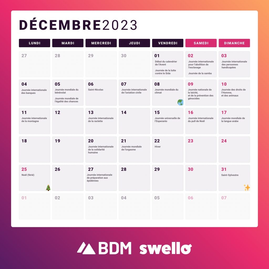 Calendrier Social Media 2023 D couvrez Tous Les Marronniers De L ann e 