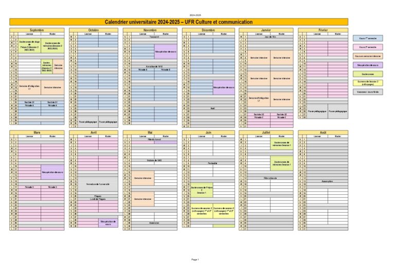 Calendrier Universitaire UFR Culture Et Communication Universit Paris 8 Universit Paris 8