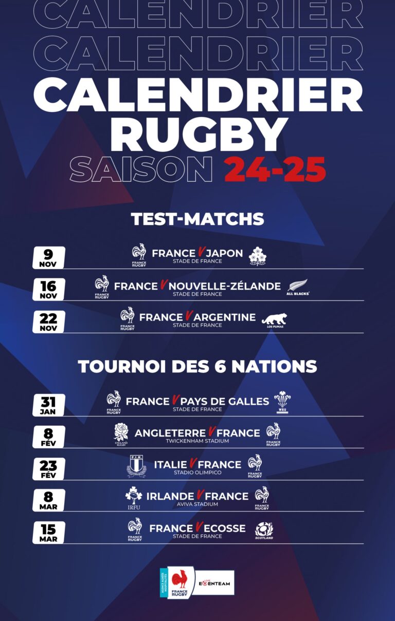 CALENDRIER XV DE FRANCE 2024 2025 LES MATCHS EN VIP Eventeam Groupe Vos Plus Grands v nements
