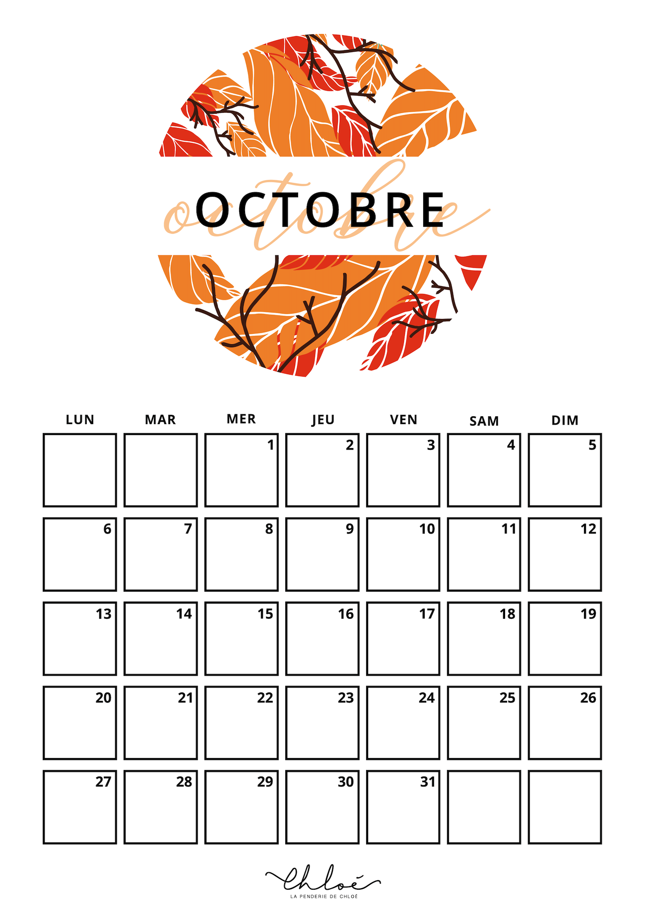 calendrier 2025 mois par mois à imprimer