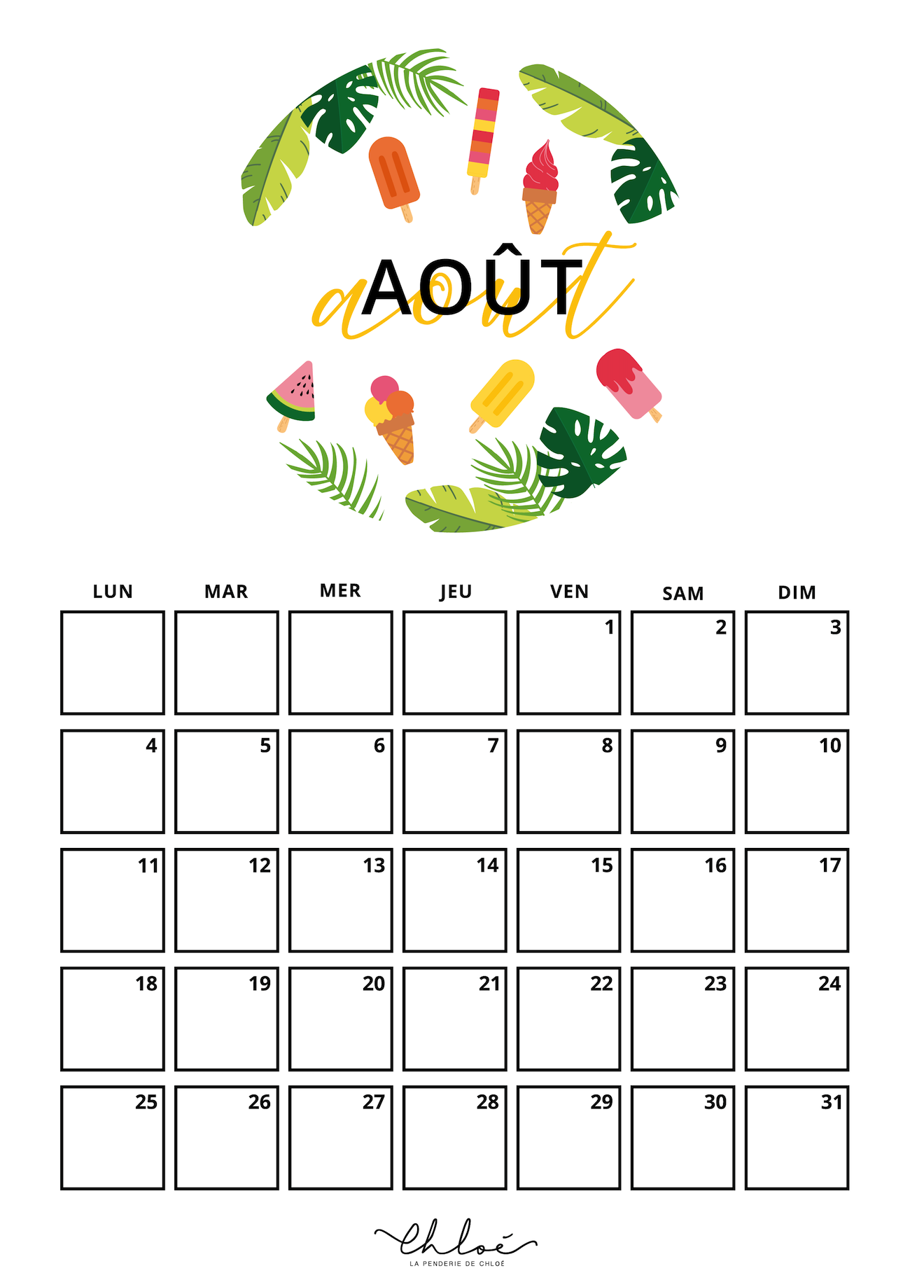Calendriers 2025 Imprimer Blog Lifestyle La Penderie De Chlo 