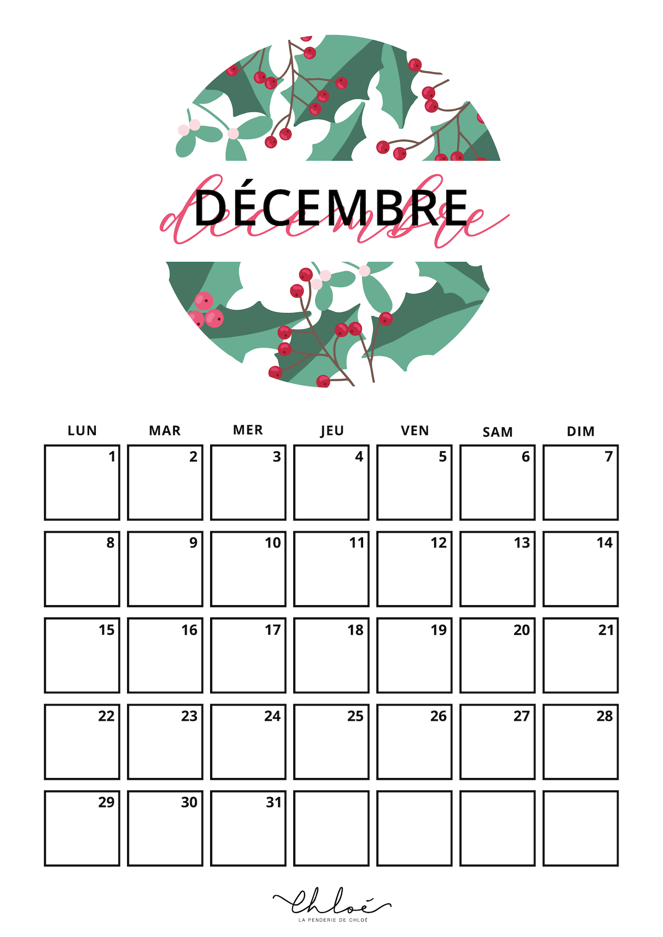 calendriers à imprimer gratuits