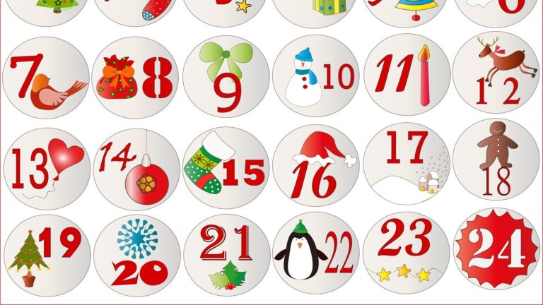 Calendriers De L Avent Gratuits T l charger Et Imprimer