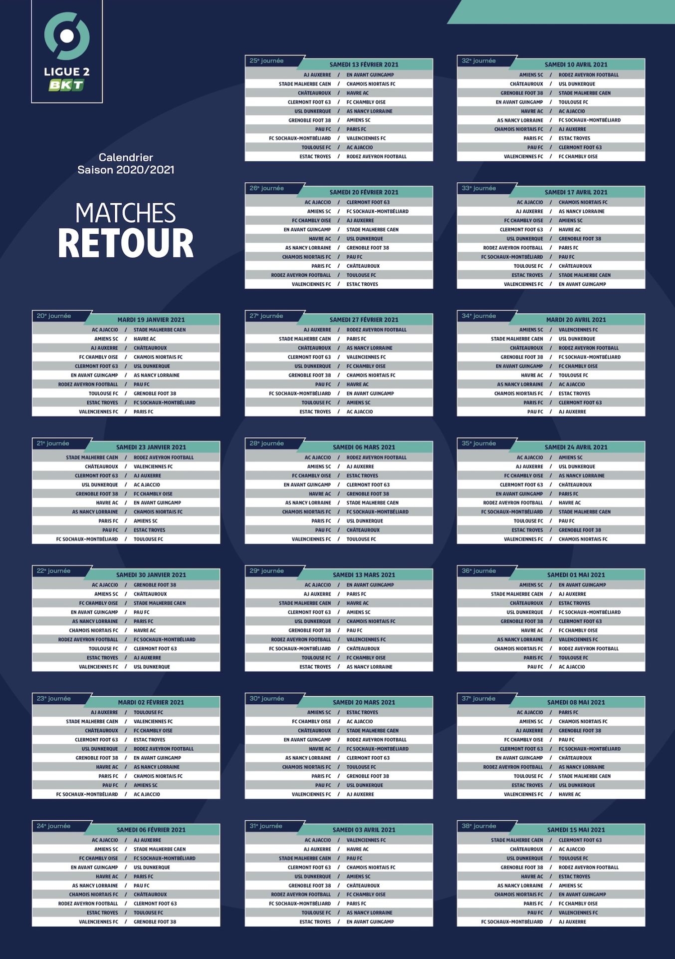 CALENDRIERS LIGUE 1 LIGUE 2 SAISON 2020 2021 NORDSPORTS MAG