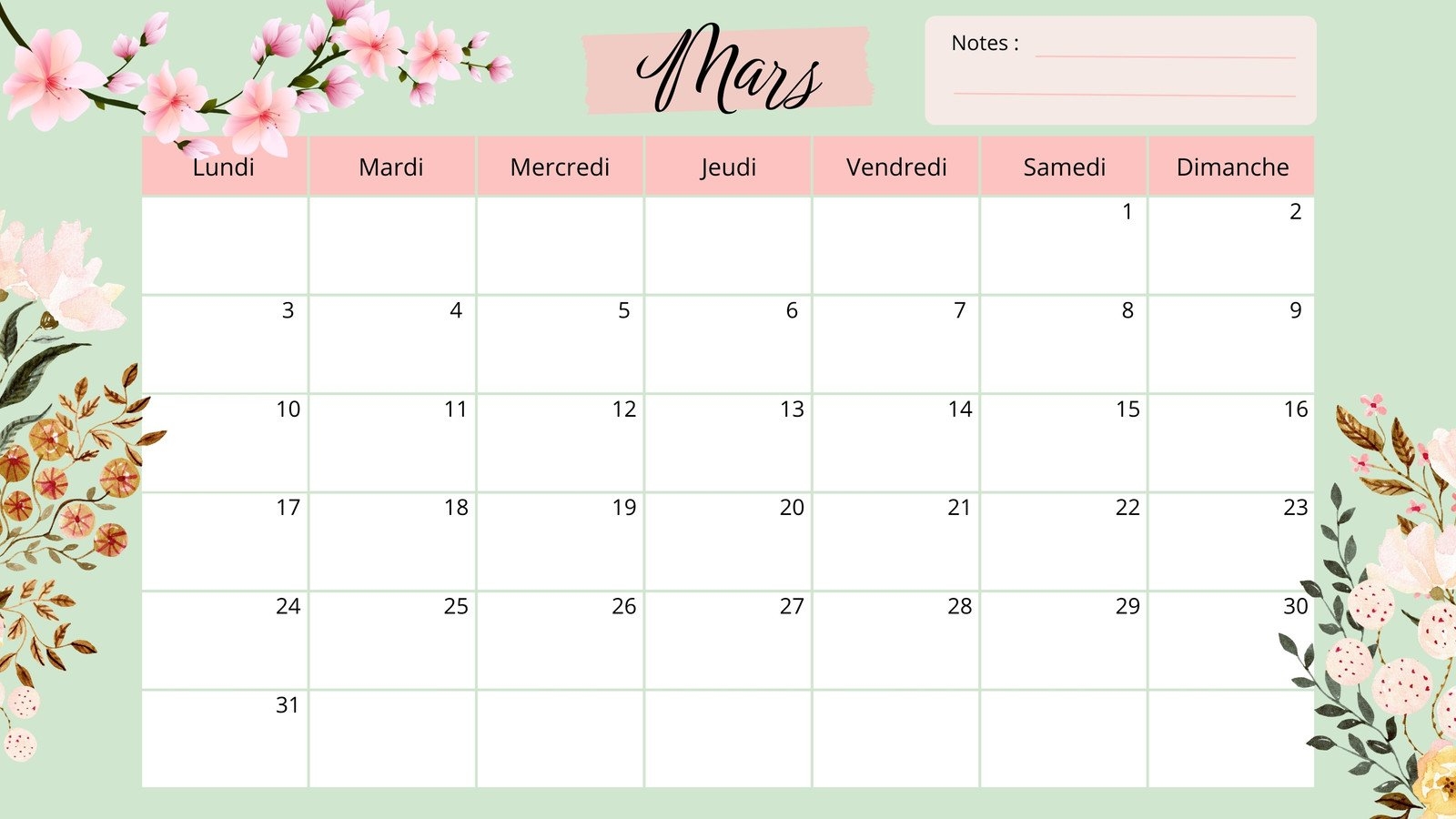 Calendriers Mensuels 2025 Imprimer Mod les Gratuits Canva