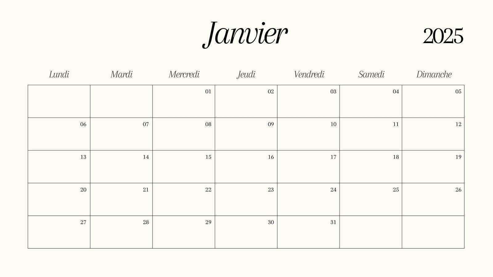 Calendriers Mensuels 2025 Imprimer Mod les Gratuits Canva