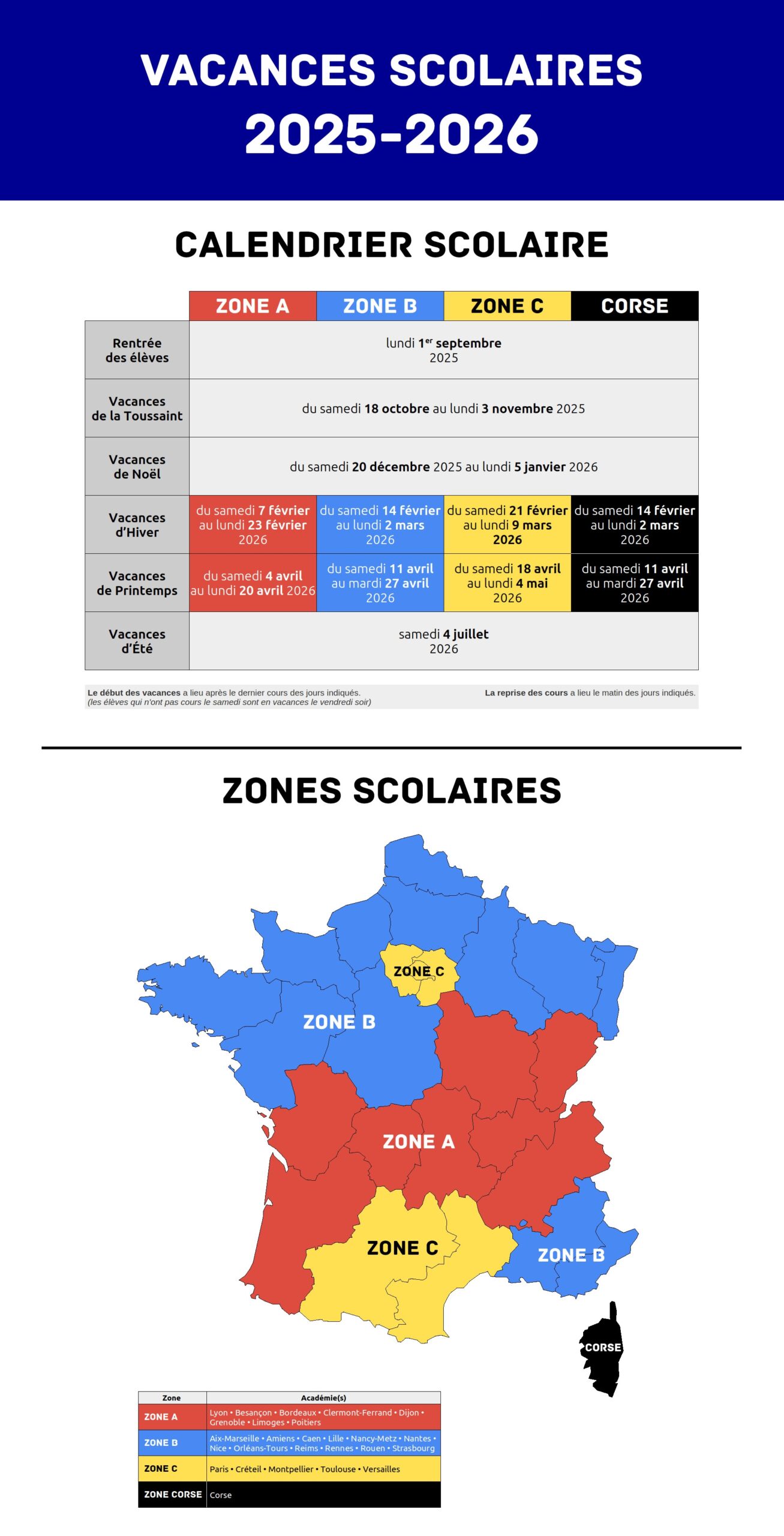 Calendriers Scolaires Officiels Imprimer