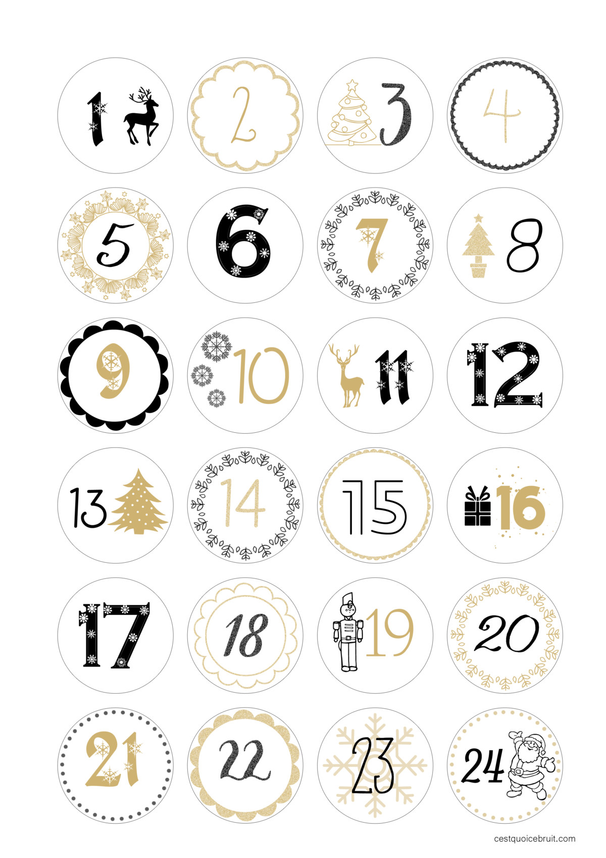 numero calendrier de l'avent a imprimer