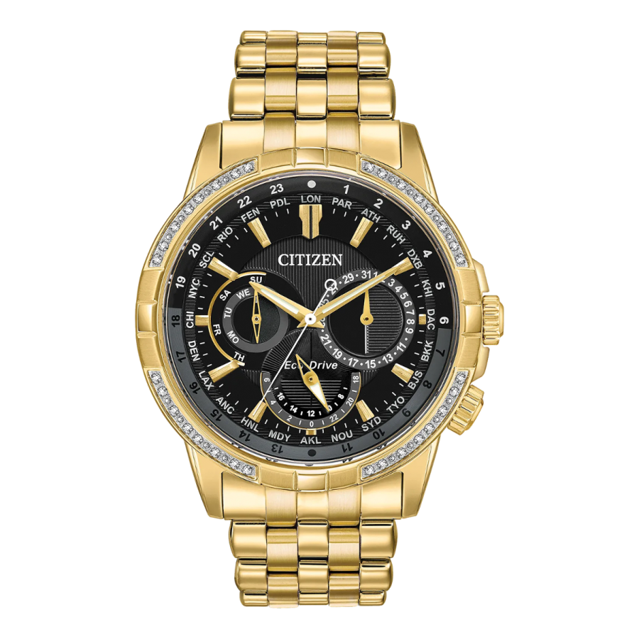 Citizen Calendrier Gold Tone Black Dial Men s Watch BU2082 56E