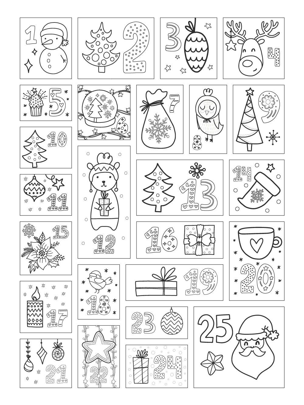 Coloriage Calendrier De L Avent Imprimer Avec Num ros
