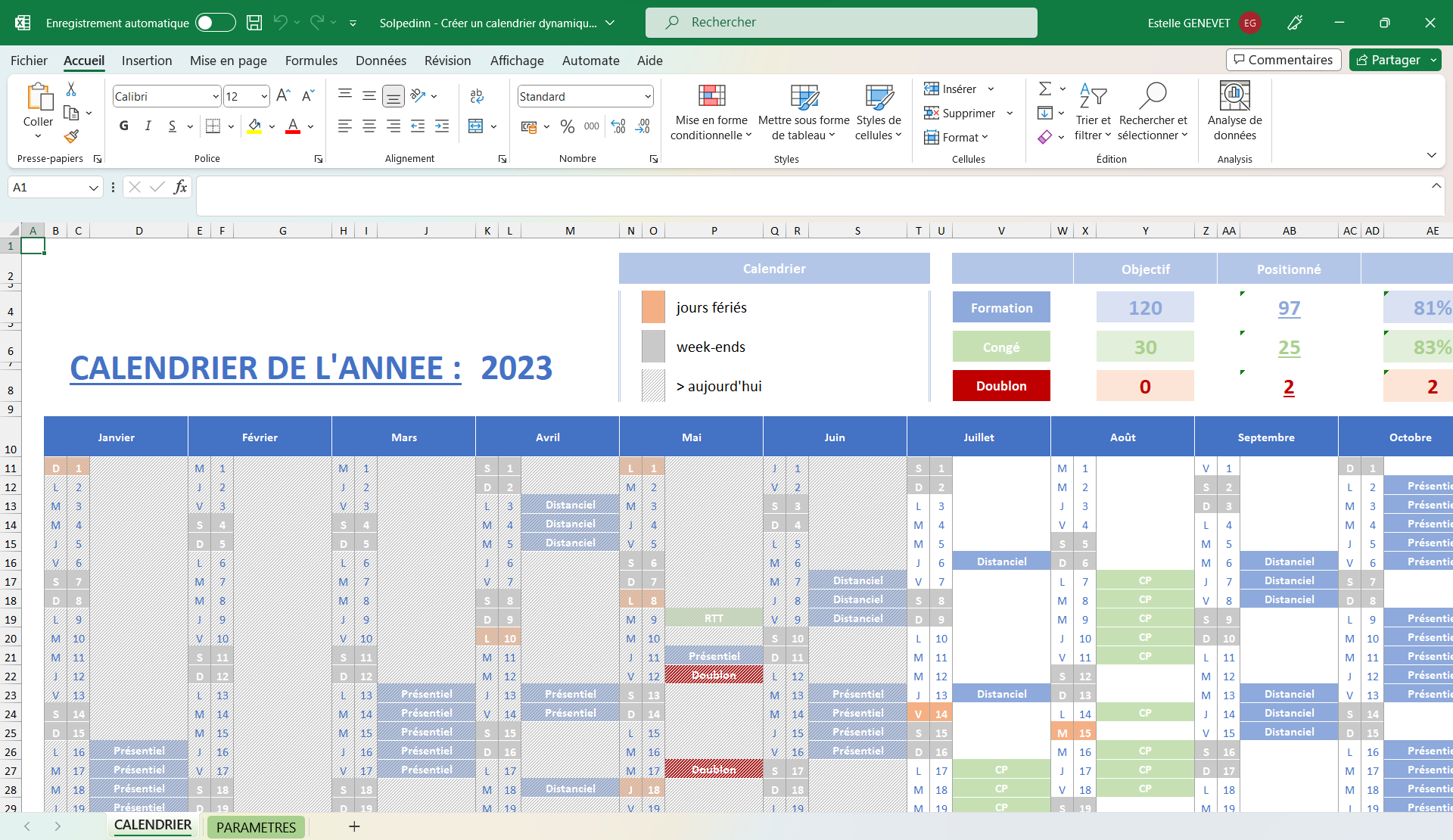 Comment Cr er Un Calendrier Dynamique Sur Excel tuto Fichier T l charger 