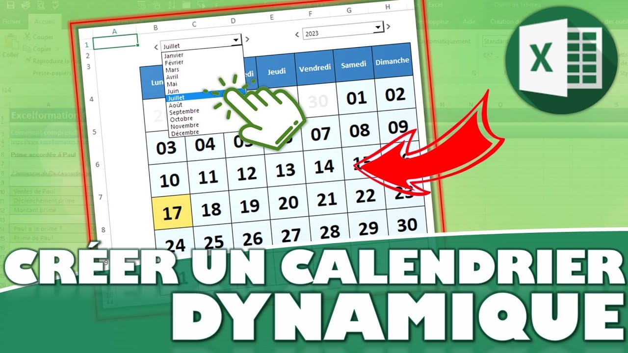 Comment Cr er Un Calendrier Sur Excel YouTube