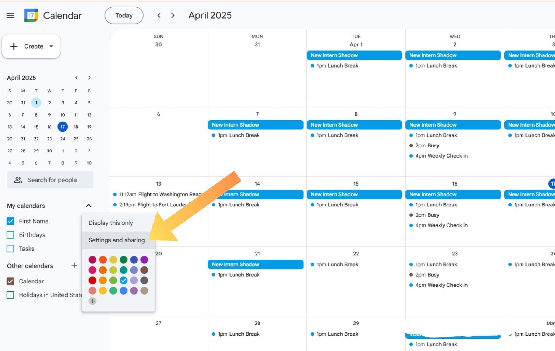 calendrier partagé google