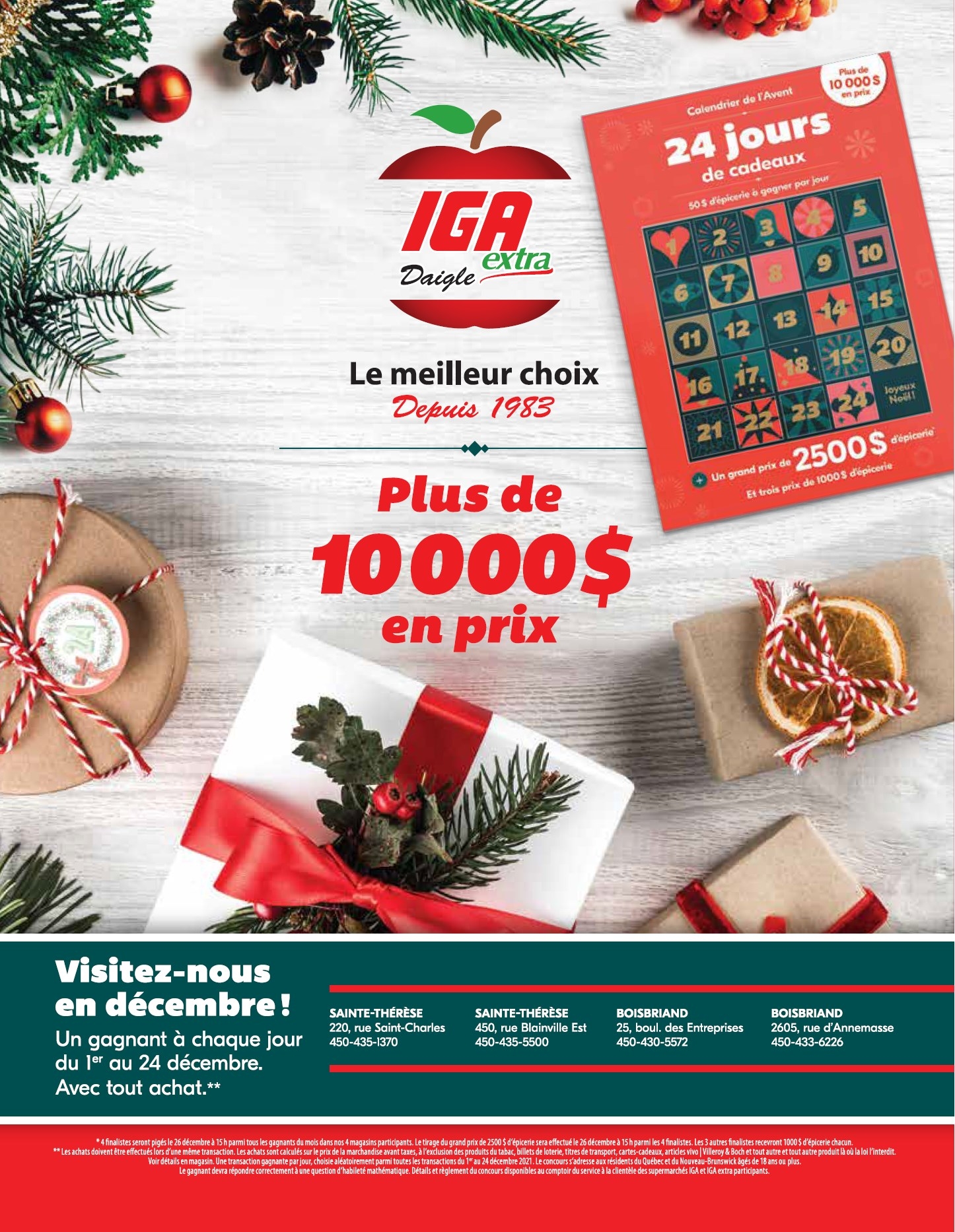 Concours Calendrier De L Avent Un Gagnant Chaque Jour Du 1er Au 24 D cembre Plus De 10 000 En Prix Igadaigle