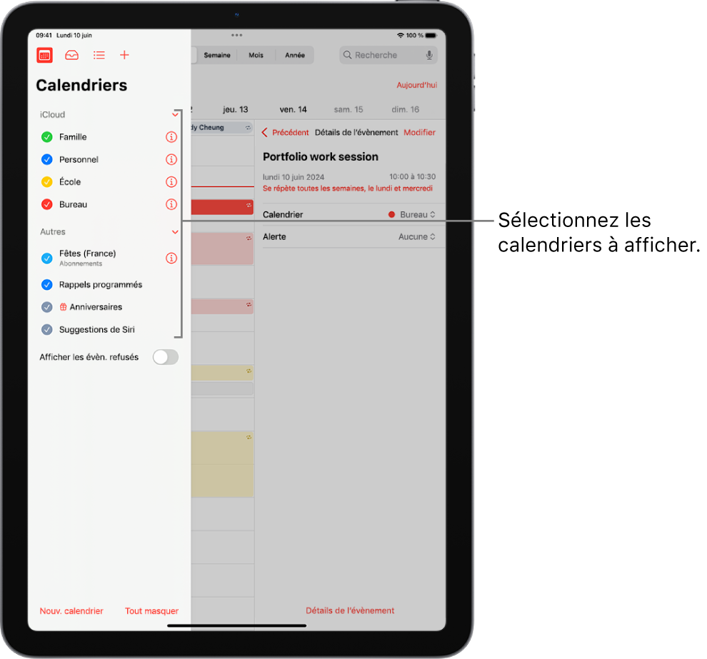 synchroniser calendrier iphone mac