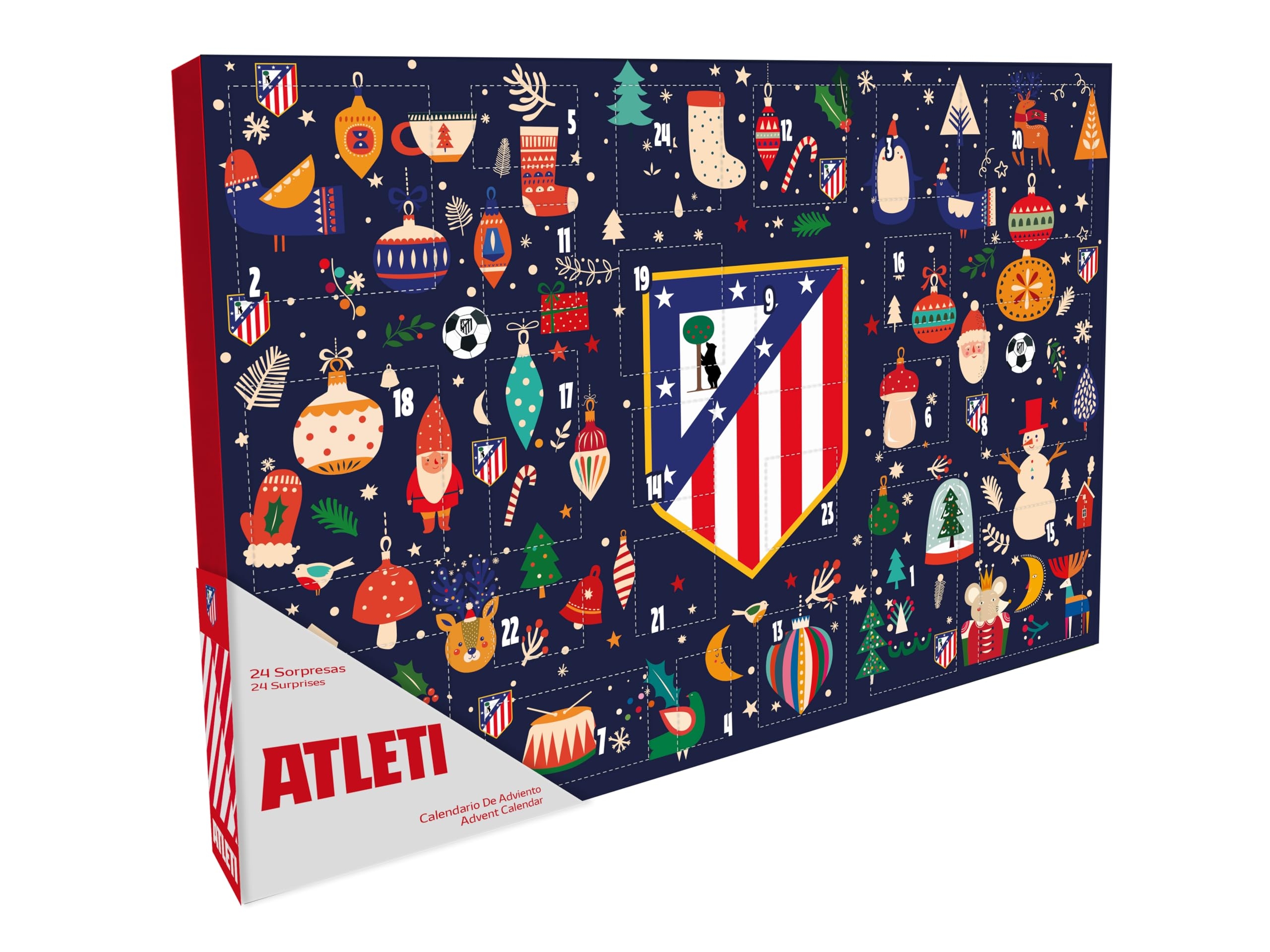 CyP Brands Atl tico Madrid Calendrier De L Avent Calendriers Cadeaux No l Rouge Produit Officiel Amazon fr Cuisine Et Maison