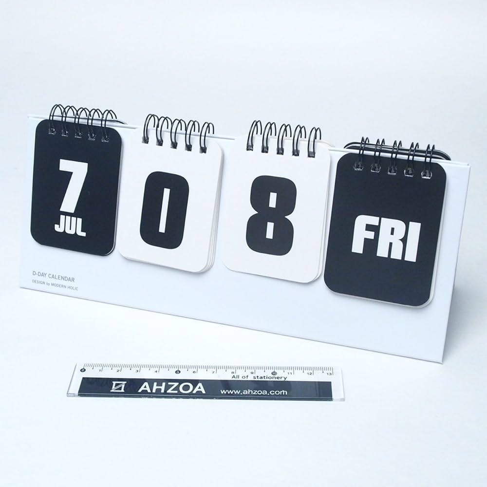 D Jour Moderne Calendrier Avec Ahzoa Mini R gle Compte Rebours Calendrier De Bureau Debout R versible Tente DE Type Score Board Style Blanc Amazon fr Fournitures De Bureau