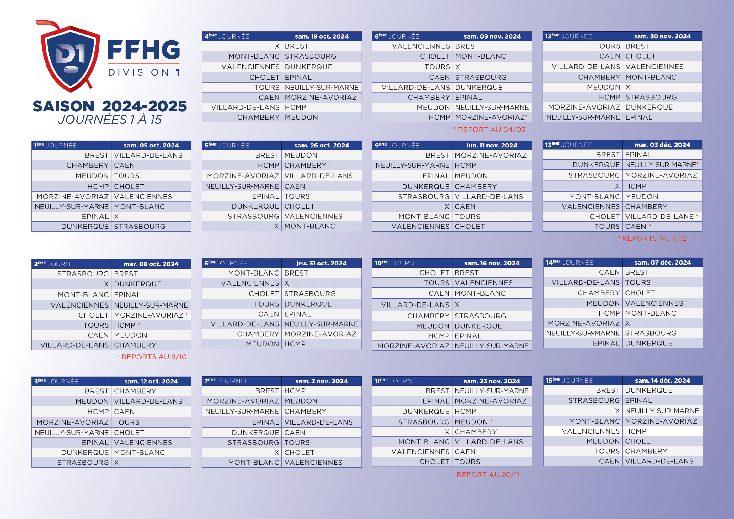 ligue magnus calendrier