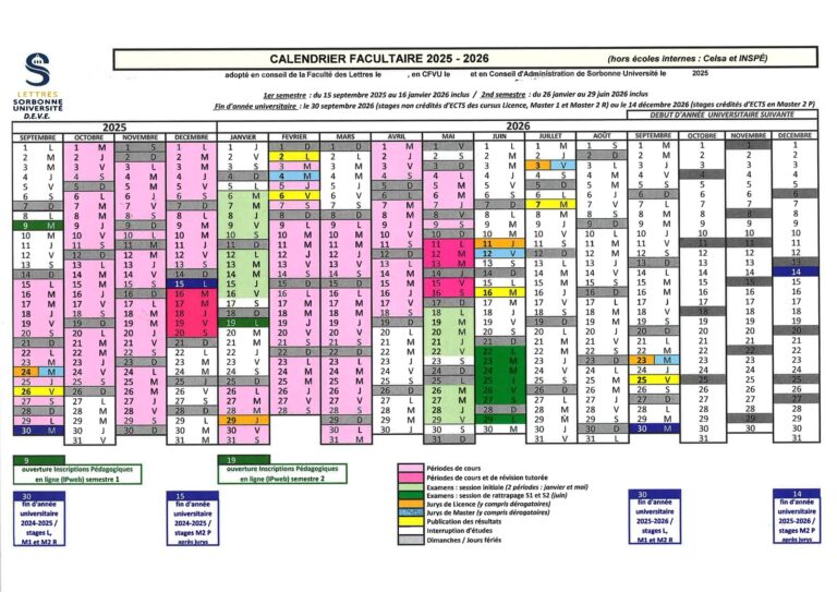 Emplois Du Temps Du Master TLTE Calendriers Master TLTE Sorbonne Universit