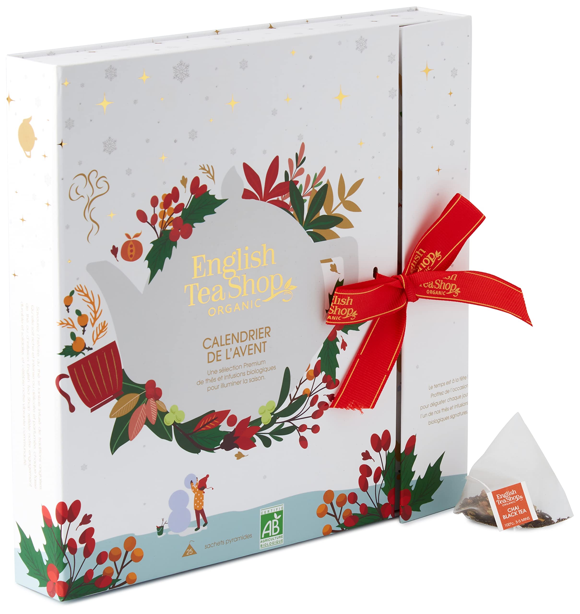 English Tea Shop Calendrier De L Avent De Th s Infusions Bio Livre Blanc co Con u English Tea Shop 25 Sachets Pyramides 50g Amazon be picerie