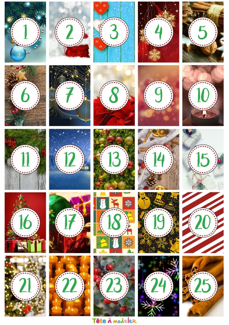 Etiquettes Imprimer Pour Calendrier De L avent Personnalis 