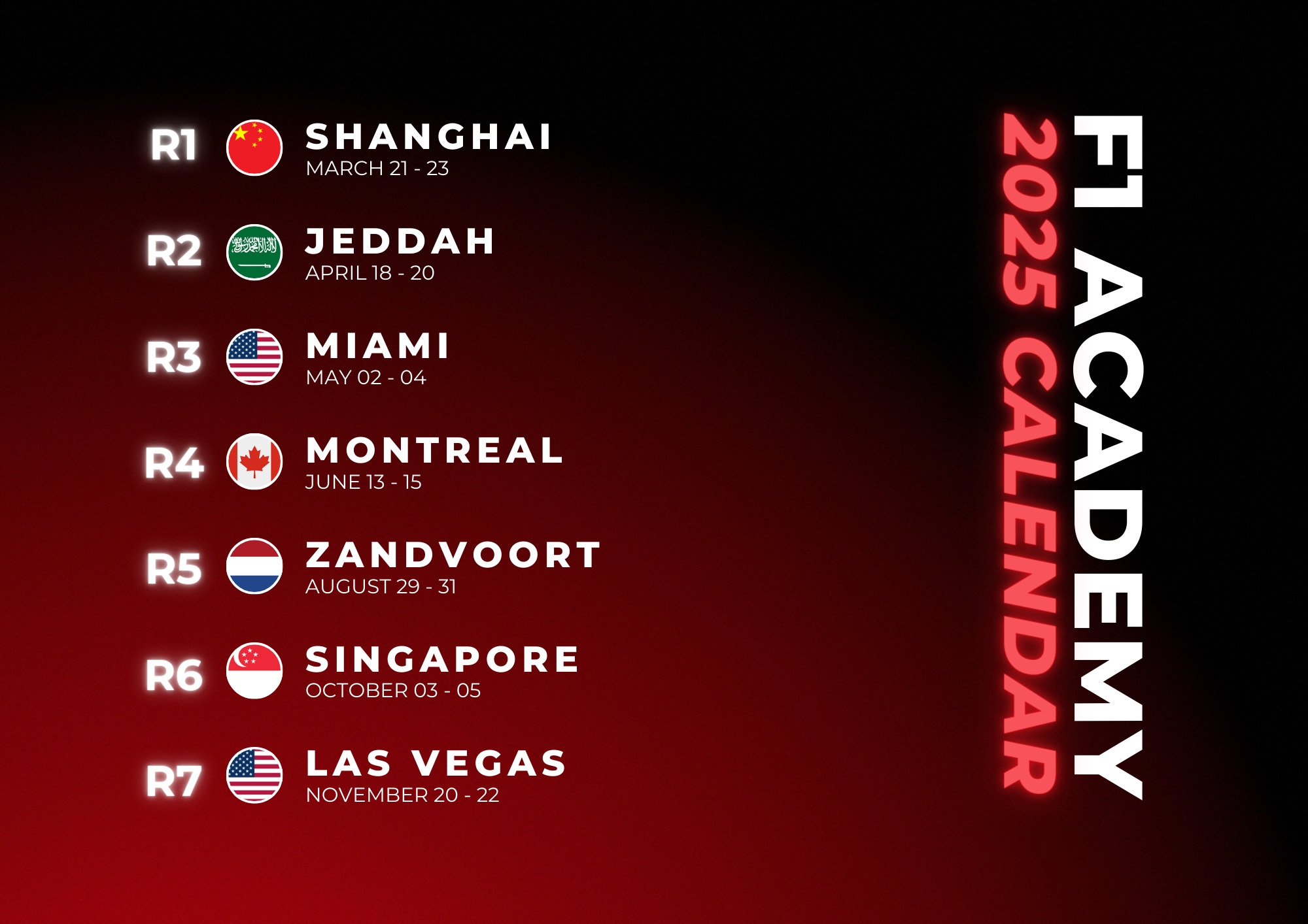 F1 Academy Reveals The Brand New 2025 Calendar ART Grand Prix