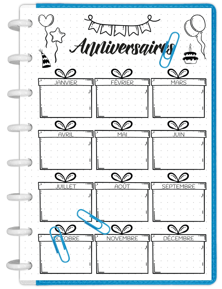 Fiche M mo Dates D anniversaires Imprimer Doodle Mon Agenda PdF