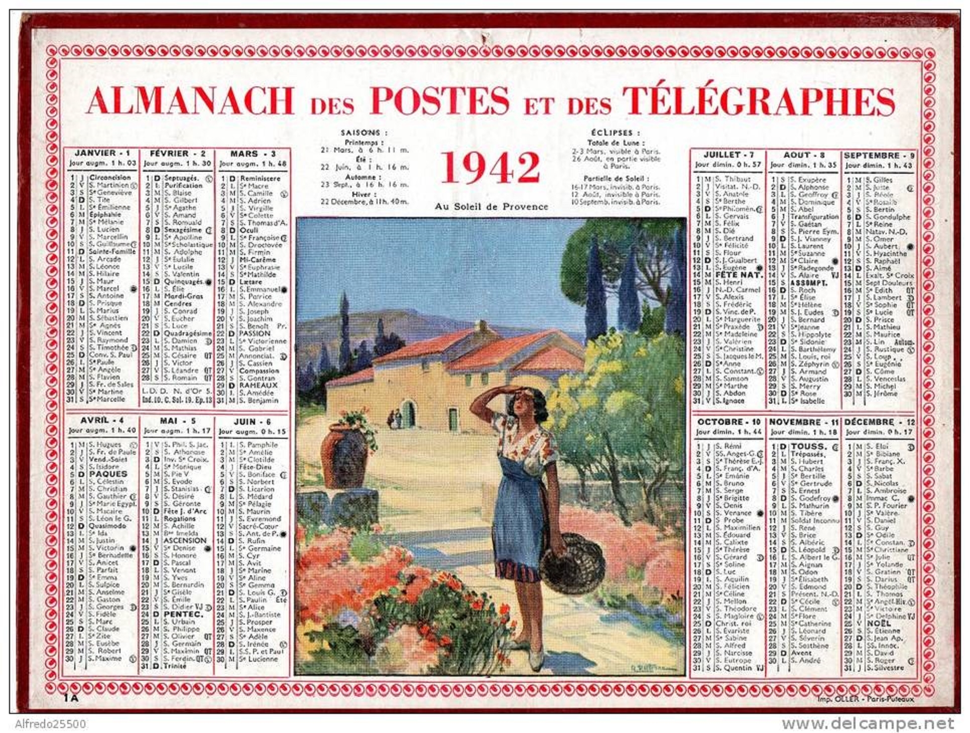 calendrier de la poste