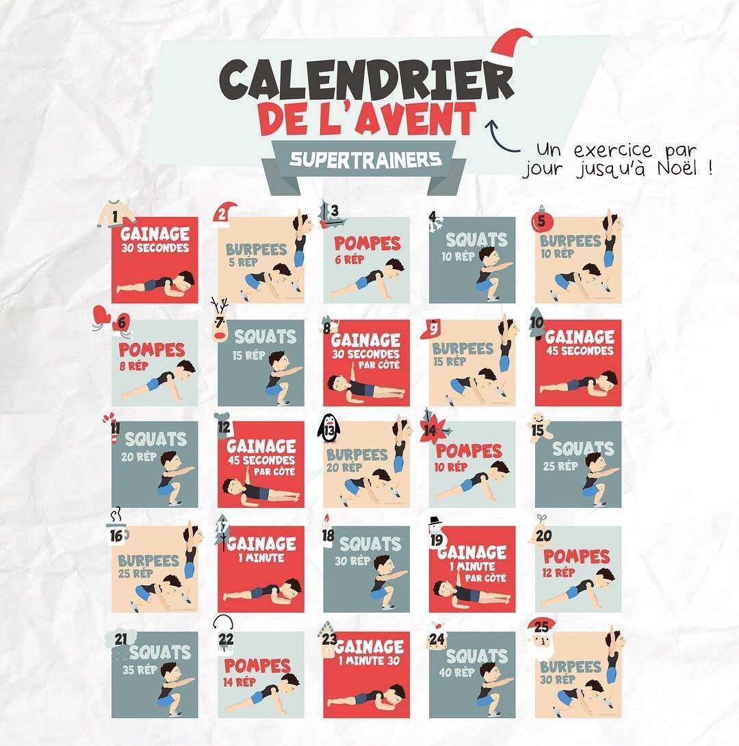 Fitness Motivation On X Un Petit Calendrier De L avent Avec Un Exercice Faire Par Jour Jusqu No l Jouez Le Jeu RT Ce Tweet Si Tu T engages Respecter Le