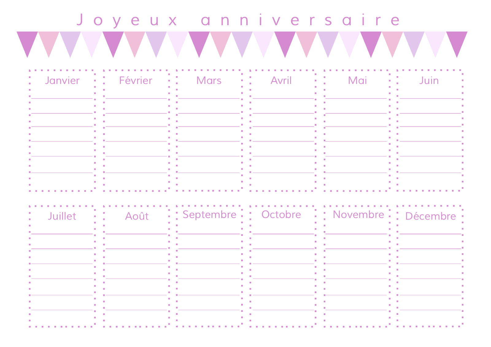 Gabulle In Wonderland Calendrier Des Anniversaires Imprimer