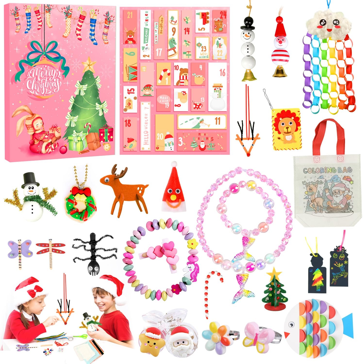 Humairc Calendrier De L Avent Fille 2024 Calendrier De L Avent Enfant Calendrier De L Avent DIY Enfant Loisir Creatif With Bricolage Enfant Cadeau No l Surprise 24 Crafts No l Calendrier De L Aven Amazon fr 
