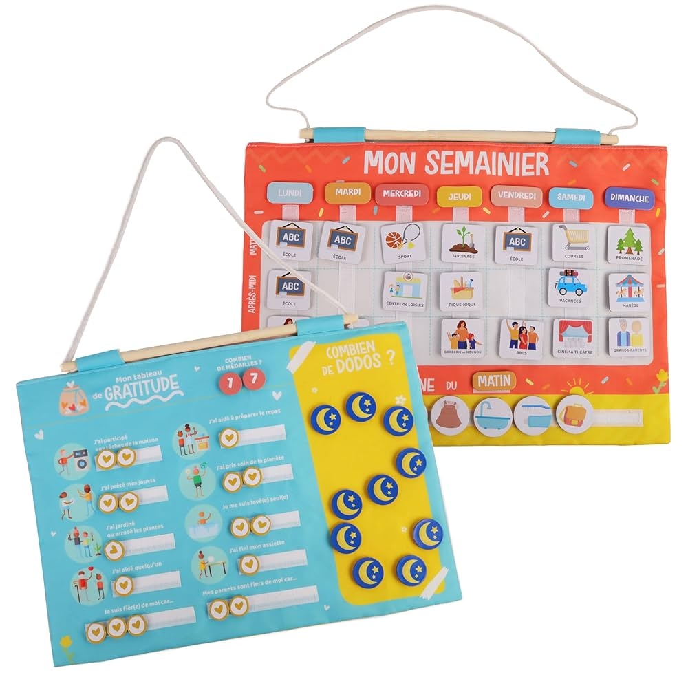 J A D E Calendrier Semainier Gratitude Pour Enfant Montessori 141511 Jeu Educatif Multicolore Tissus Humeur Dodo Jeu Pour Enfant Desgin Fran ais Jade Partir De 3 Ans Amazon fr Jeux Et Jouets