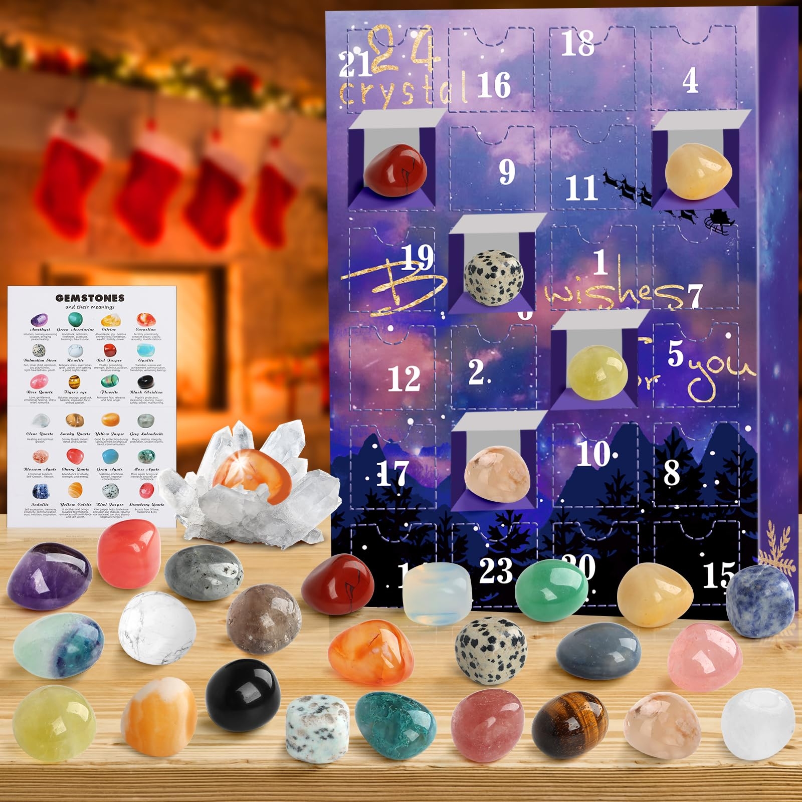 JELMOK Calendrier De L Avent 2024 Cristal 24 Jours Naturels Cristal Pierre Min raux Et Fossiles Calendrier De L Avent 2024 No l Cadeau Pour Enfants Hommes Femmes Gar ons Filles Amazon be Cuisine Et Maison