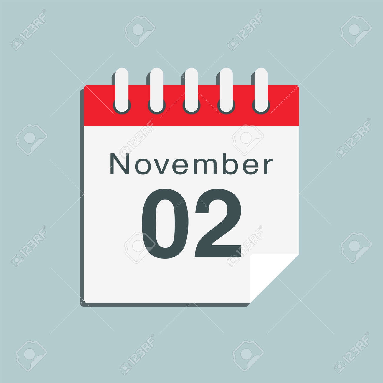 Jour Du Calendrier De La Page D ic nes 2 Novembre Date Jour Semaine Dimanche Lundi Mardi Mercredi Jeudi Vendredi Samedi 2e Jours Du Mois Style Plat D illustration Vectorielle Vacances D automne En Novembre